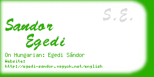 sandor egedi business card